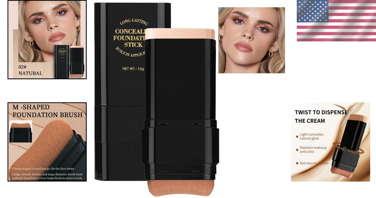 Korean Dual-Ended Foundation Stick for Flawless Full Coverage