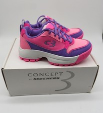 Concept By Skechers Girls Pink Purple Athletic Sneakers Size 13 NEW