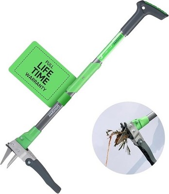 Grootpow WP5 Weed Puller Tool, Stand Up Dandelion Weeder 40'' Handle, 3 Claws