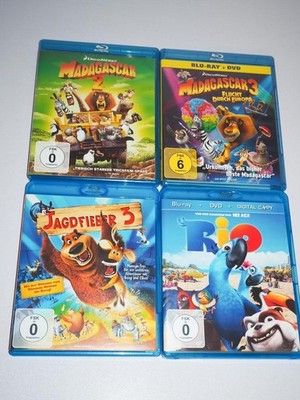 Madagascar 2+3 Jagdfieber 3 Rio Blu-ray Collection Film Paket [WIE NEU]