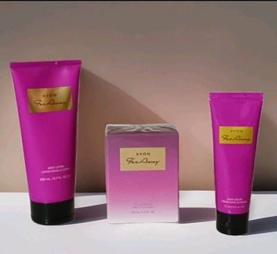 Lot Of 3 AVON  Far Away EDP Spray Body Lotion & Hand Cream 1.7 Ozs , 6.7 Ozs 2.5