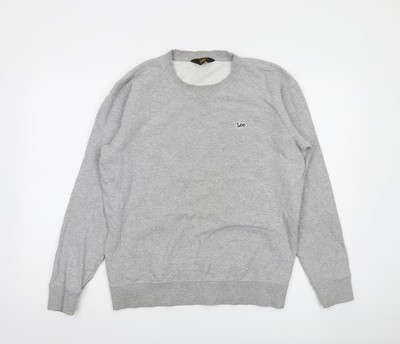 Lee Herren Sweatshirt Grau Regular Fit Rundhals Größe S
