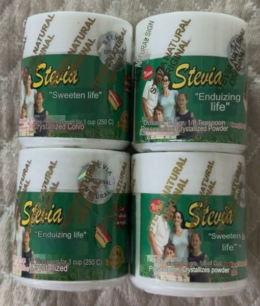 4 x Stevia Polvo 80g cada uno de Bolivia Edulcorante Natural Exp Dic 28