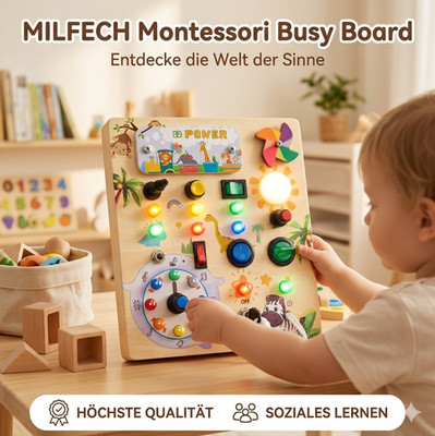 MILFECH Montessori Spielzeug Busy Board, Aktivitätsbrett
