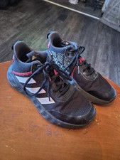 Adidas Youth Size 1 Own The Game 2.0 Shoes IF2693 Black/Vivid Red Gym Sneakers