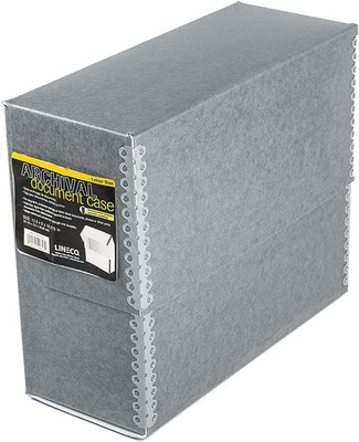 Archival Document Storage Box Metal Edge AcidFree Gray Boxboard 12.5x10.5x5