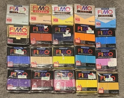 FIMO Professional, Classic & Effect Polymer Modelling Clay 2oz - Lot Of 20