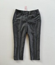 Ann Taylor Factory Signature Pants Ankle Black Gray Pattern Size 4 Petite NWT
