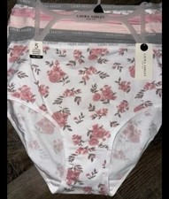 Laura Ashley Womens Brief Underwear Panties Floral 5-Pair Cotton Blend AD S