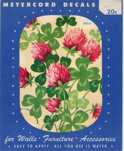 Vintage Meyercord Decal 889-B Red Clover Blossoms