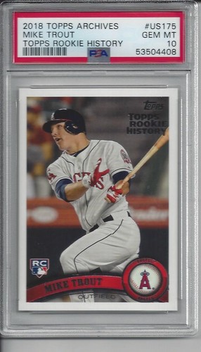 2018 Topps Archives "Topps Rookie History - 2011" #US175 Mike Trout - PSA 10