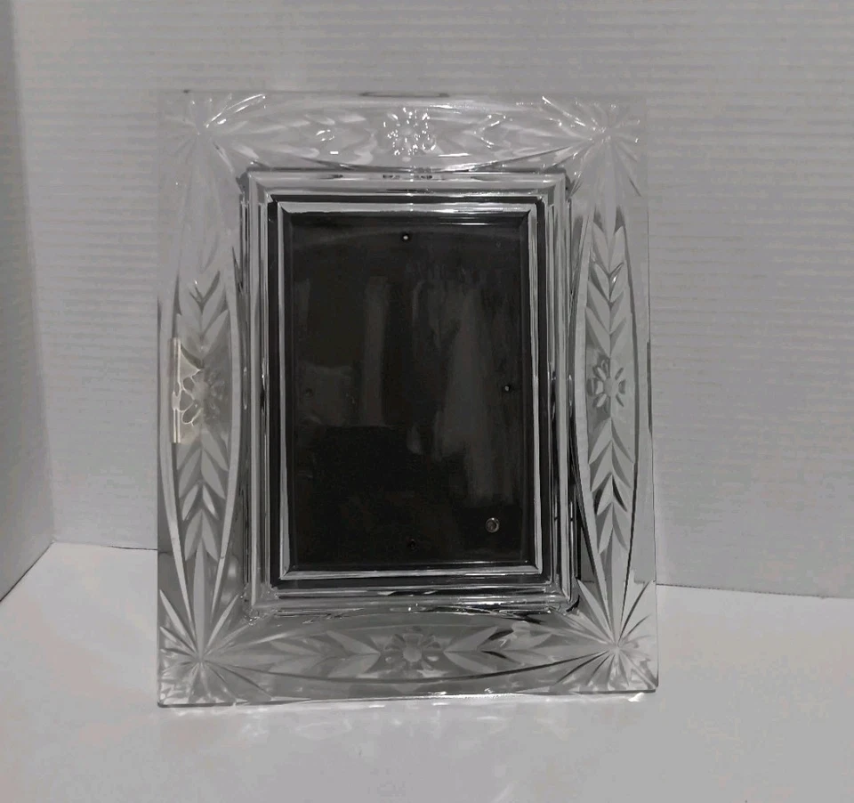 Vtg Mikasa Lead Crystal Glass Ornate 5 x 7 Picture Frame Canterbury Starburst - Image 3 of 4