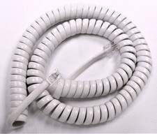 Tadiran Emerald Ice Phone Handset Cord 14 STD 28 DLX Curly Bright White 12Ft