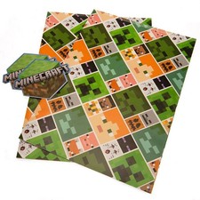 Minecraft 50cm x 70cm Gift Wrap x2 Wrapping Paper Xmas Birthday etc