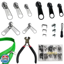Vintrex 150 Pcs Zipper Repair Kit with Replacement Sliders, Metal Zipper Pull