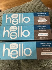 Hello Antiplaque Whitening Toothpaste Peppermint Fluoride Free 4.7oz Lot Of 3
