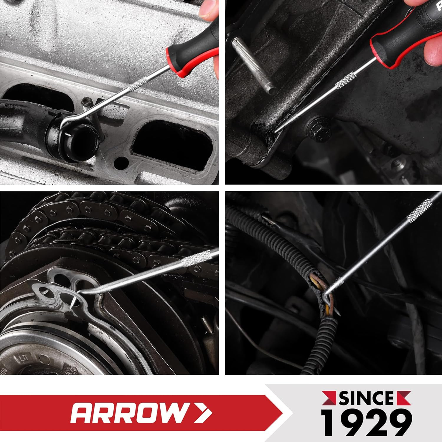 ARROW 4-Piece Precision Hook and Pick Set with Pouch, Mini Pick Tool Set for Aut