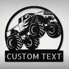 Custom Monster Truck Metal Sign - Unique Wall Art for Truck Lovers