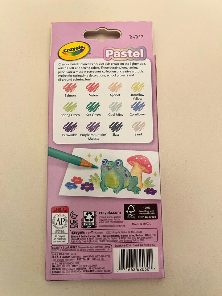 Crayola пастельные цветные карандаши 12ct - мягкий, мечтательные цвета для творческого искусства! - Изображение 2 из 2