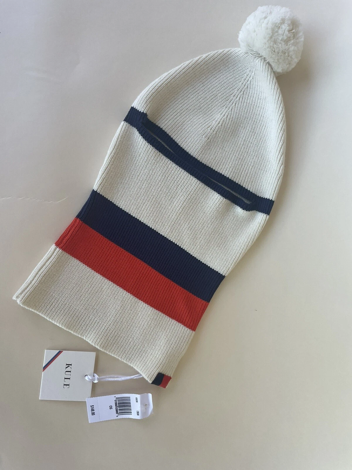 KULE IVORY NAVY ORANGE THE MORTITZ BALACLAVA SKI MASK HAT