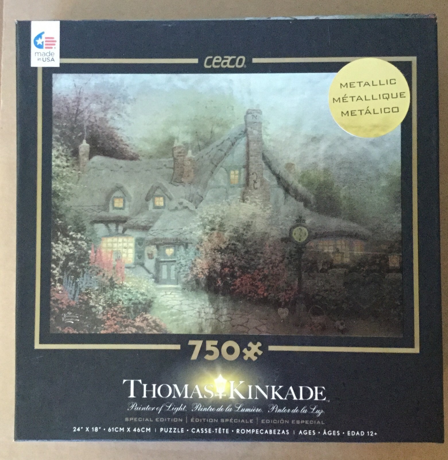 Bundle 3 Thomas Kinkade Ceaco Metallic Painter of Light 750 PC Jigsaw ...
