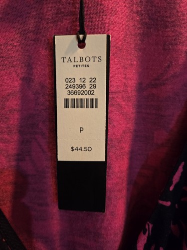 Neu mit Etikett Talbots zierliche ärmellose Damenbluse schwarz/pink geblümt - Bild 3 von 5
