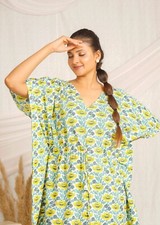 Indian floral kaftan, long kaftan, dress for moms, beach cover up, sleepwear