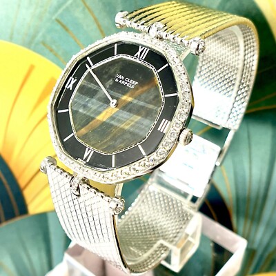 ね*こ様 Van Cleef & Arpels & Cartier ほか　箱、紙 Van Cleef & Arpels Vintage 18k White Gold Tiger's Eye Diamond