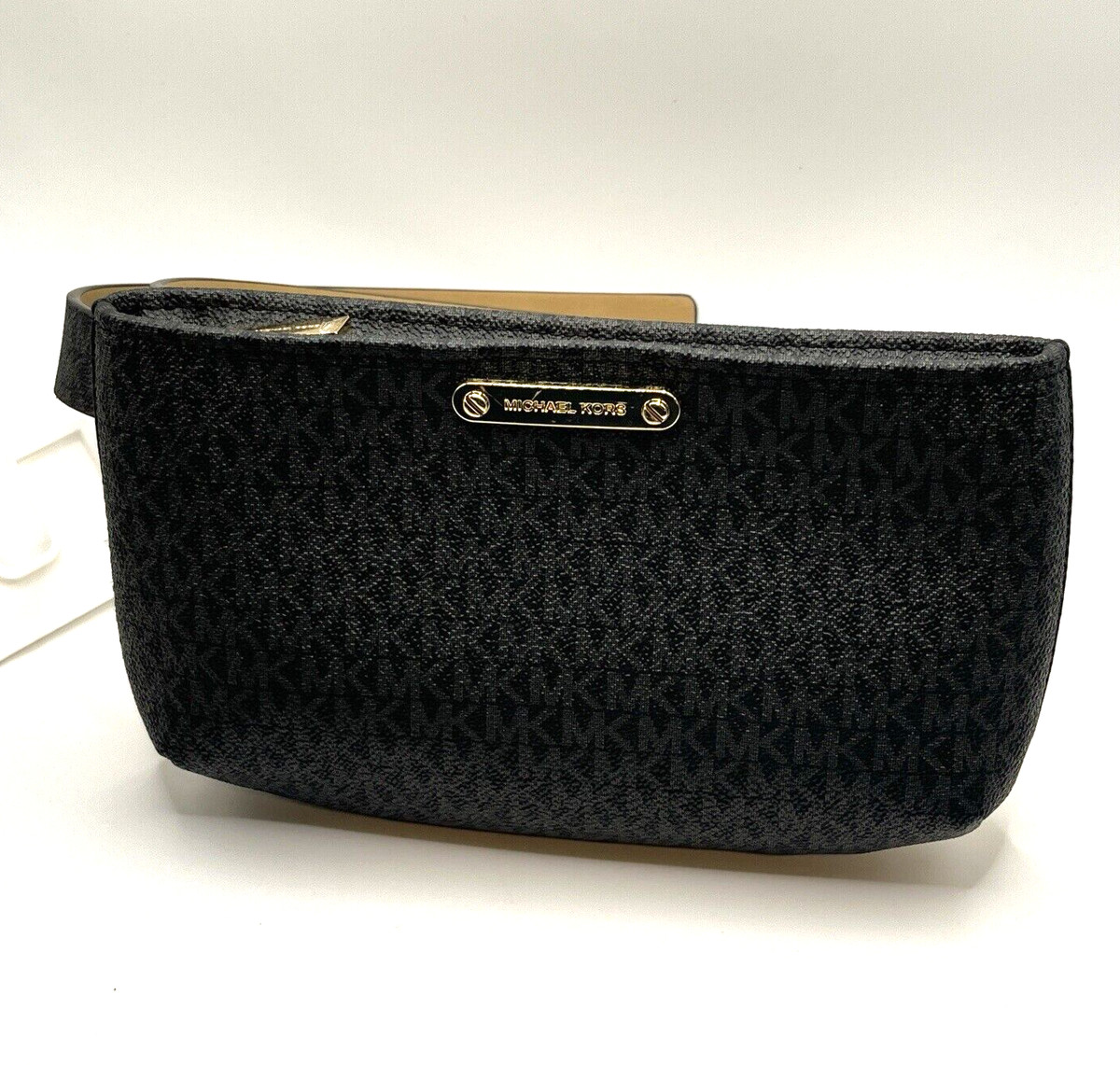 Michael Kors Belt Bag Fanny Pack Sz L / XL Black Gray MK Logo MSRP 
