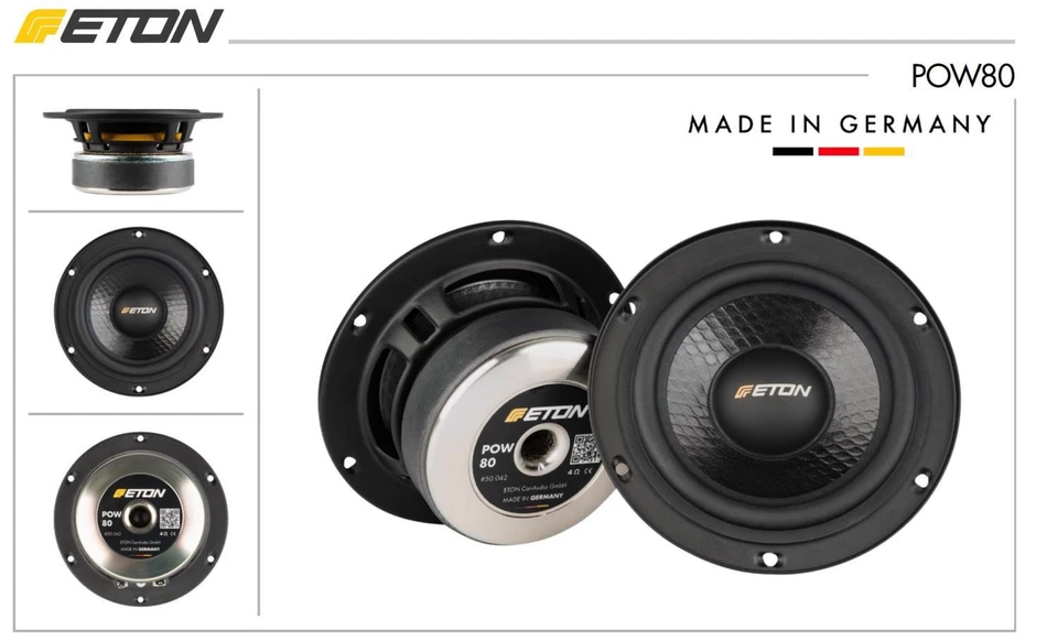 ETON POW80 midrange driver 80 mm (3"), midrange car speakers 1 pair woofer Foto 2 de 4