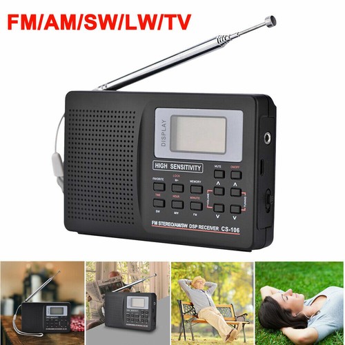 Portable Radio Digital Alarm Clock Speaker FM AM SW LW TV Full Band ...