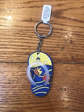 flip flop keychain Beach Ring Blue And Yellow With Fish Summer