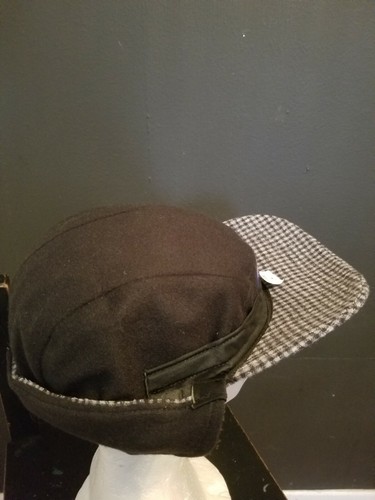 VINTAGE MENS PENDLETON GREY PLAID HAT 100% VIRGIN WOOL USA PANEL CAP - Picture 7 of 8