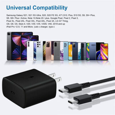 NEW 45W Fast Charging Type C Wall Charger Cable For Samsung Galaxy Universal