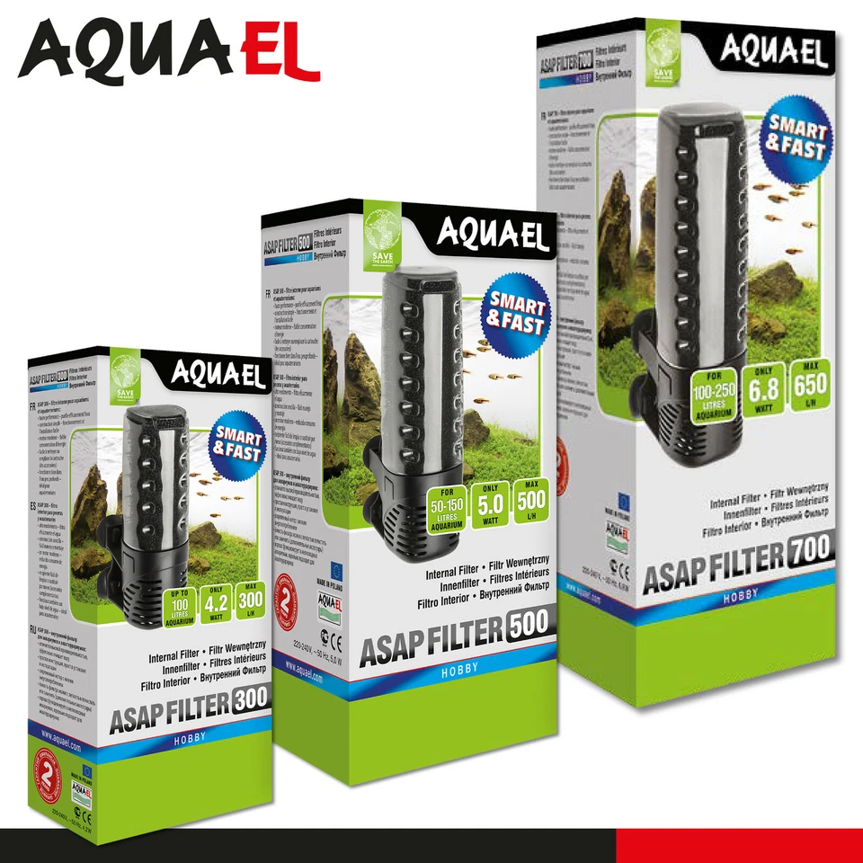 Aquael Filter ASAP 300, 500, 700 Innenfilter Aquarium Wasserpflege Fische Dreck