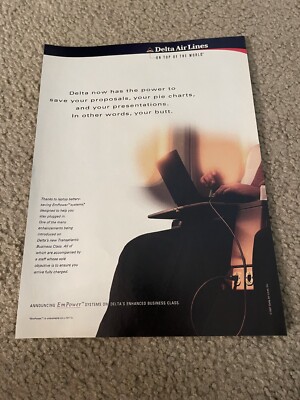 Vintage 1997 DELTA AIR LINES Print Ad 90s EMPOWER SYSTEMS ON DELTA BUSINESS CLAS