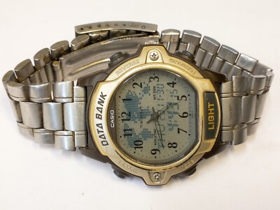 レア CASIO AB-30W DATABANK アナログとデジタル時計 Vintage Casio Data Bank AB-30W, QW.344, Japan. Telememo 20