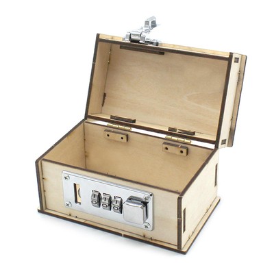 Passwortbox Modellbausatz mechanisch aus Holz für