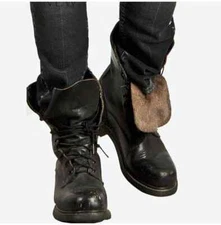 New Black Leather Formal High Ankle Lace Up Handmade Military Boots For Mens