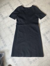 J. Crew Black Wool Blend Short Sleeve Round Neck Knee Length Sheath Dress Sz 6