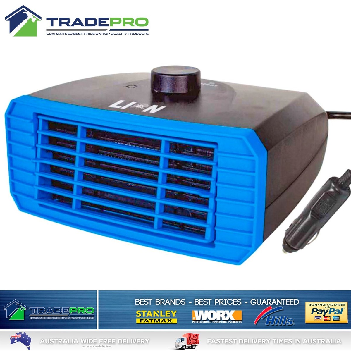 Lion 12v Portable Car Vehicle Heater Fan Ceramic DC Car Boat 4WD Caravan  Heat