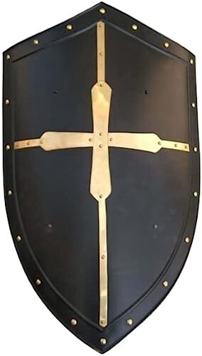 Medieval Crusader Templar Knight Metal Battle Shield for Authentic Warriors-image