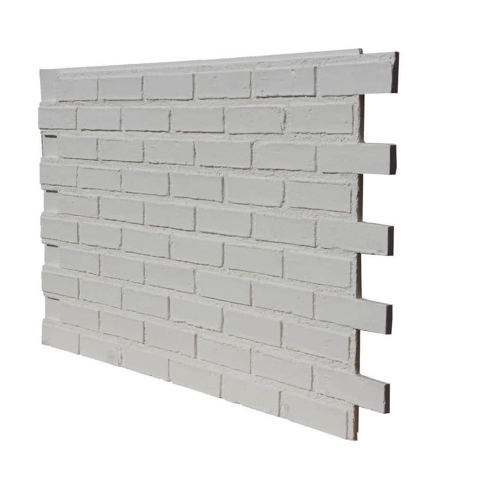 Panel de revestimiento entrelazado TRITAN BP imitación ladrillo 43,5"x23,75" poliuretano blanco Foto 3 de 4