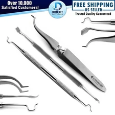 3Pcs Basic Ortho Set Band Pusher, Twirl-On Elastic Placer Buccal Bracket Tweezer