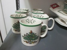 Spode Christmas Tree Set Of 7 Mugs New With Tags 9 oz.
