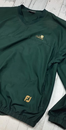 ⛳️FootJoy FJ Pullover Jacket V-Neck Green Men's L Large Galloway Zip Pockets - Picture 7 of 7