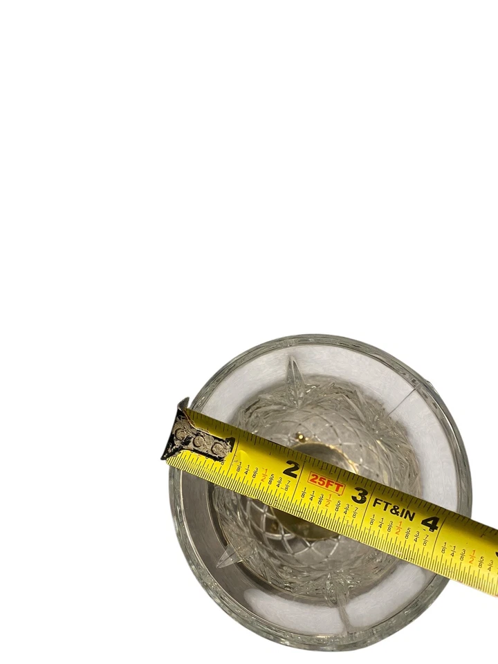 Godinger Dublin Goldtone and Crystal Hurricane Candle Holder w/stand Vintage - Image 4 of 4