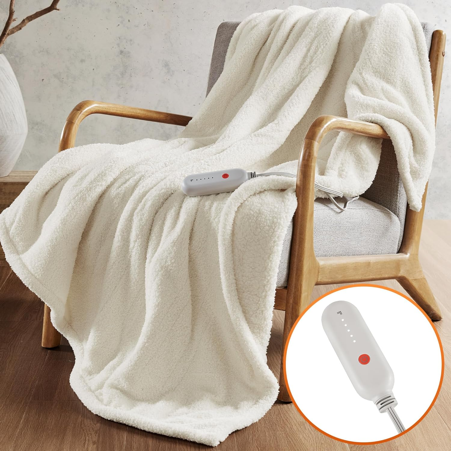 Heated Blanket, Eletric Throw Blanket, Soft, Warm, Reversible Feathersoft - Sher