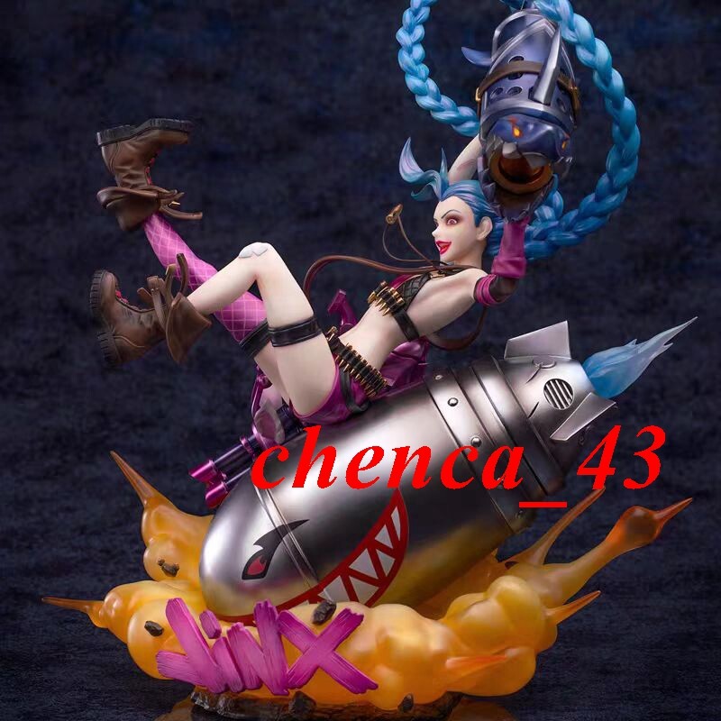 1/7 League of Legends LOL Jinx PVC Statue Figure Model w/ LED Base
