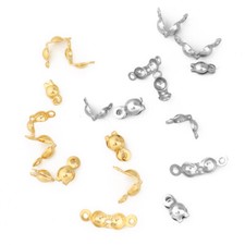 200pcs Stainless Steel crimps beads tips Covered ball chain connectors end caps